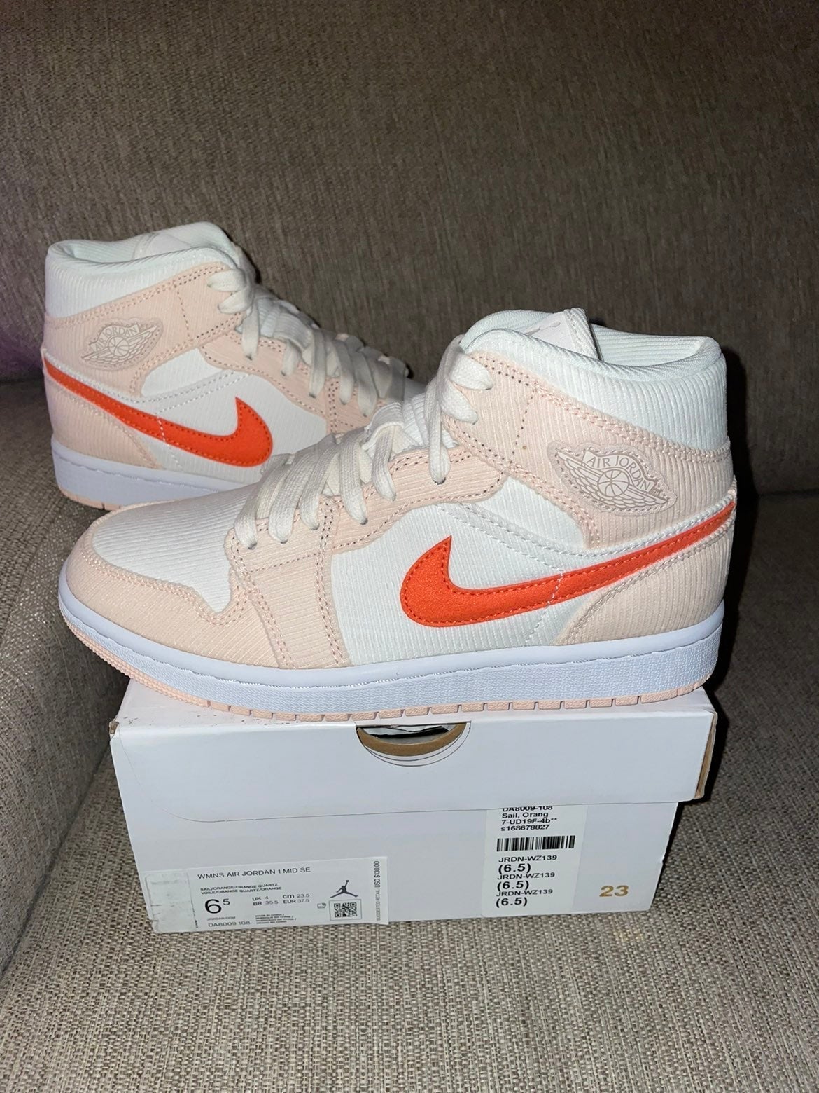 Air Jordan 1 Mid Corduroy Sail