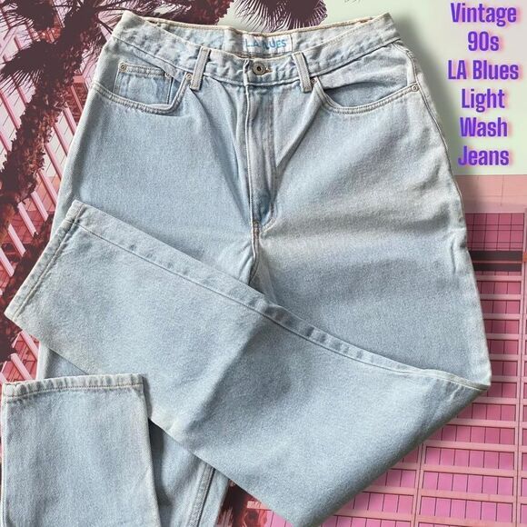 Vintage 90s LA Blues High Waisted Light Wash Jeans feature 100%Cotton s