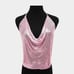 Pink Gold Mesh Metal Backless Body Chain Crop Top Fashion Statement Necklace