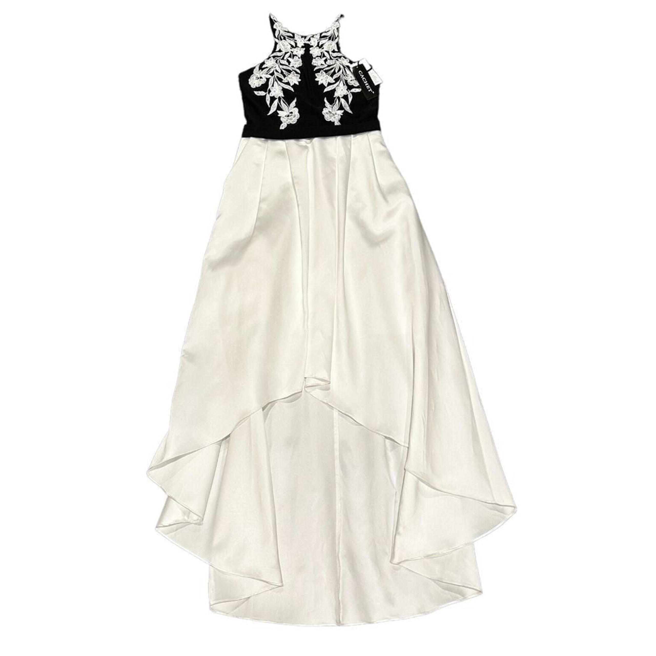 Cachet Formal Dress Evening Gown Women Size 4 Floral Embroidered Rhinestones NWT