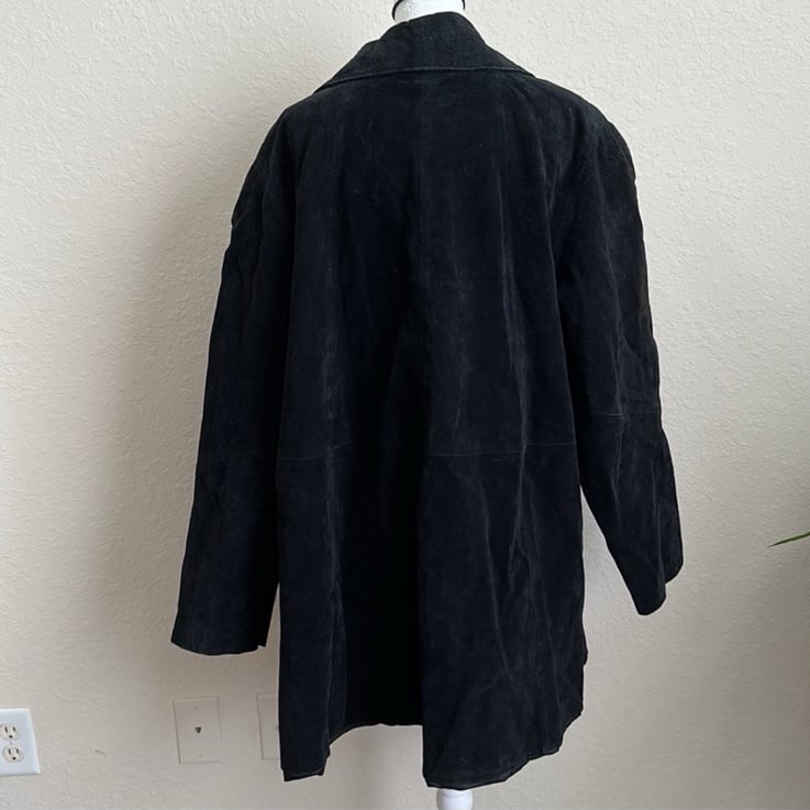 Atlantic beach Leather Coat works black leather blazer 1X embellished