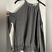Brand: bar IIl bar IIl Womens Cold Shoudler Halter Top Shirt, Grey, Small