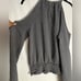 Brand: bar IIl bar IIl Womens Cold Shoudler Halter Top Shirt, Grey, Small