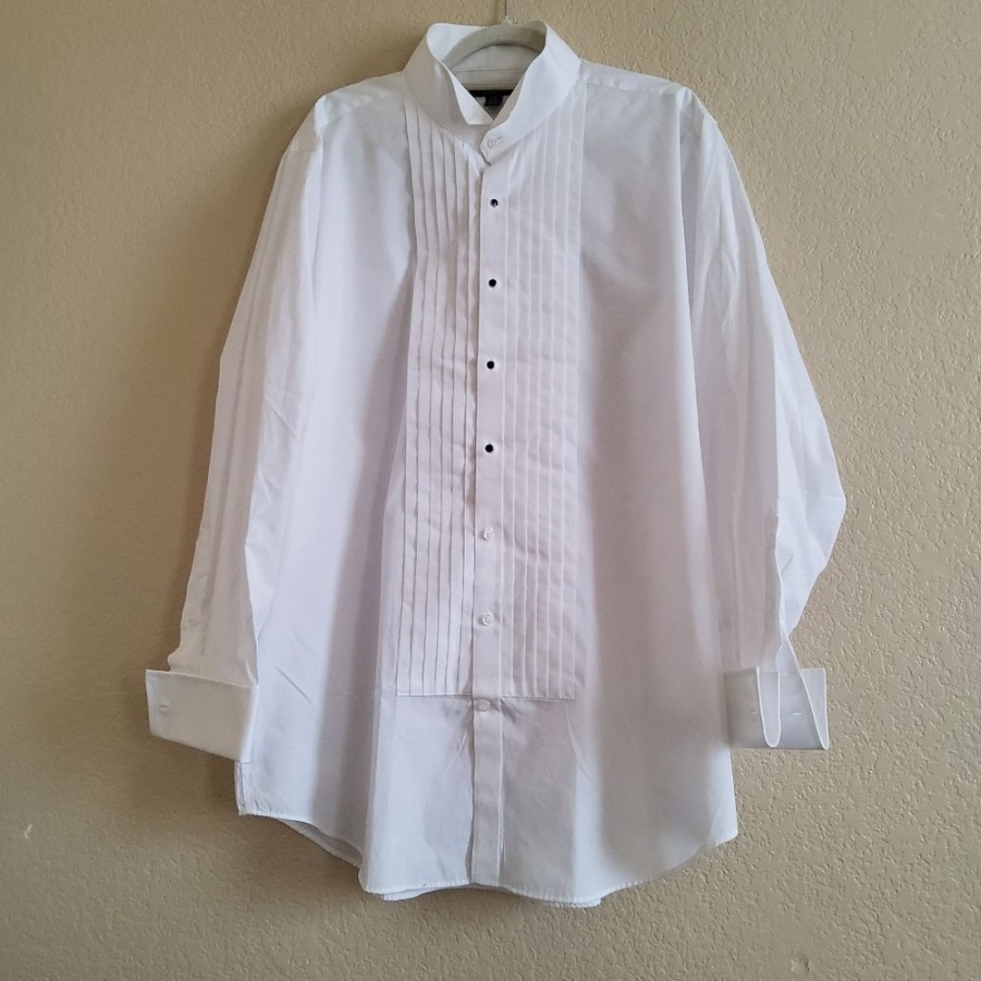 Madison Formal Tuxedo Pleated Dress Shirt Size 2XL White New