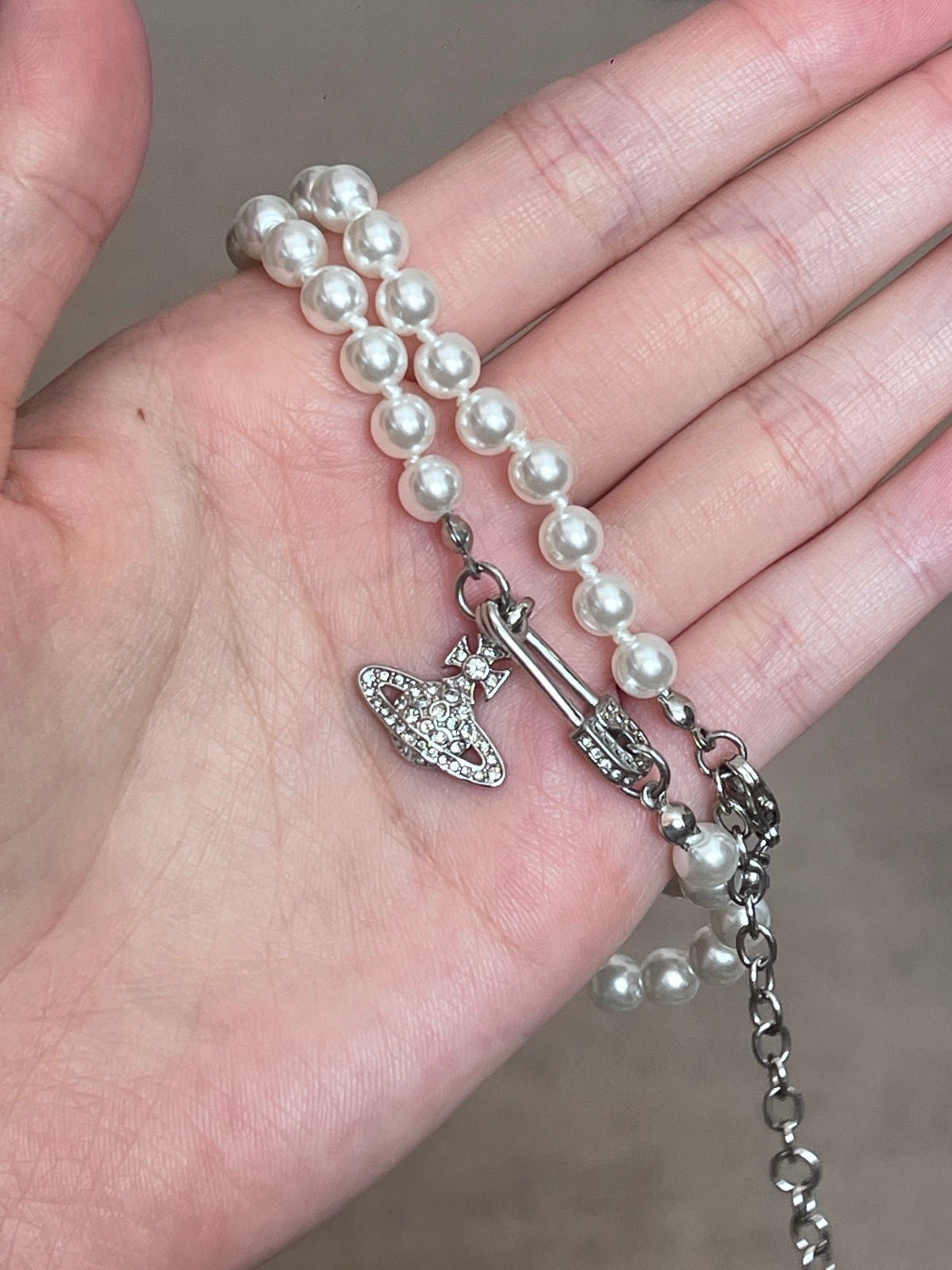 Vivienne Westwood LUCRECE PEARL NECKLACE - Silver