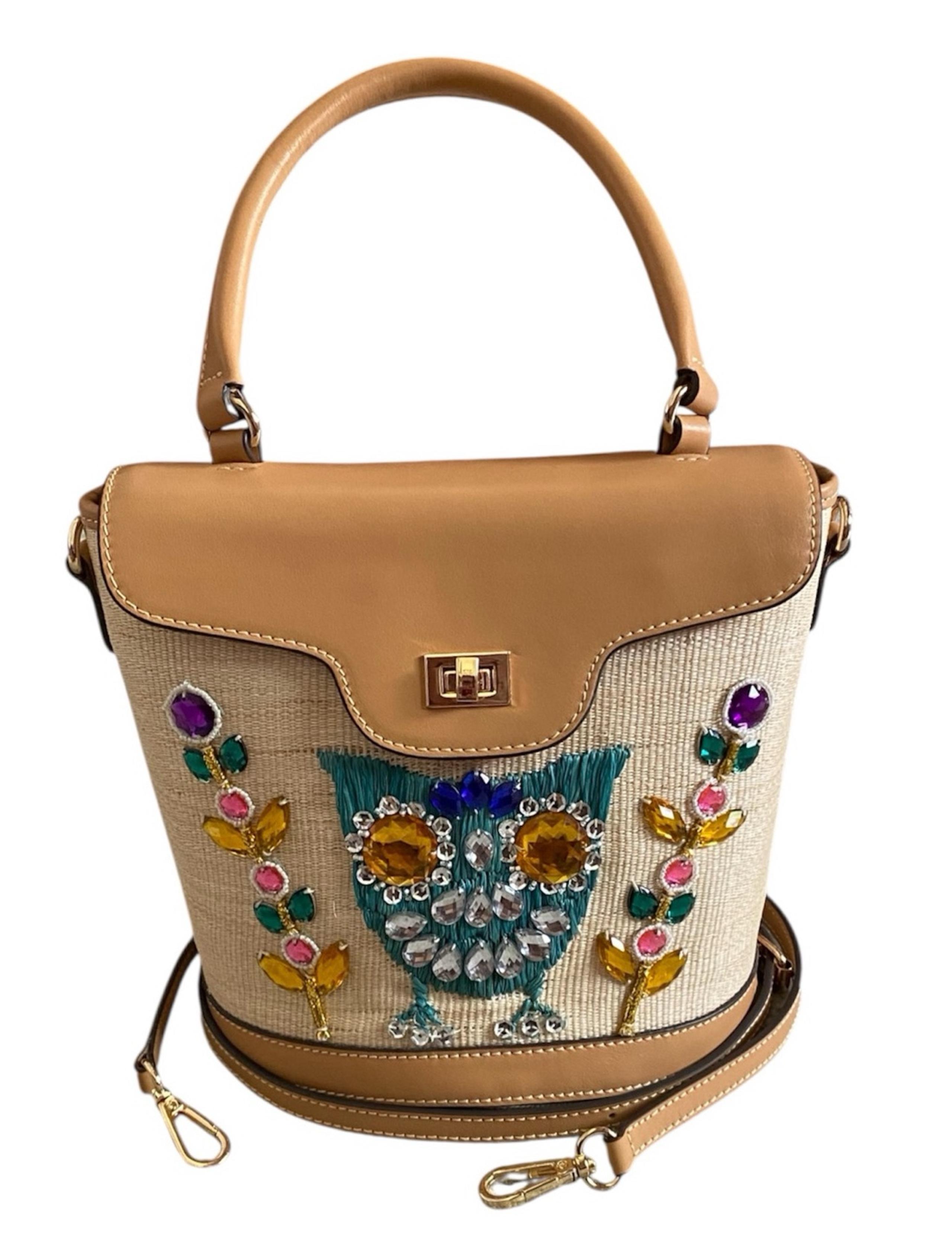 Frances Valentine Agatha embroidered basket bag(Neutral)