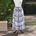 New Ulla Johnson Blue Silk Chiffon Batik Print Midi Skirt