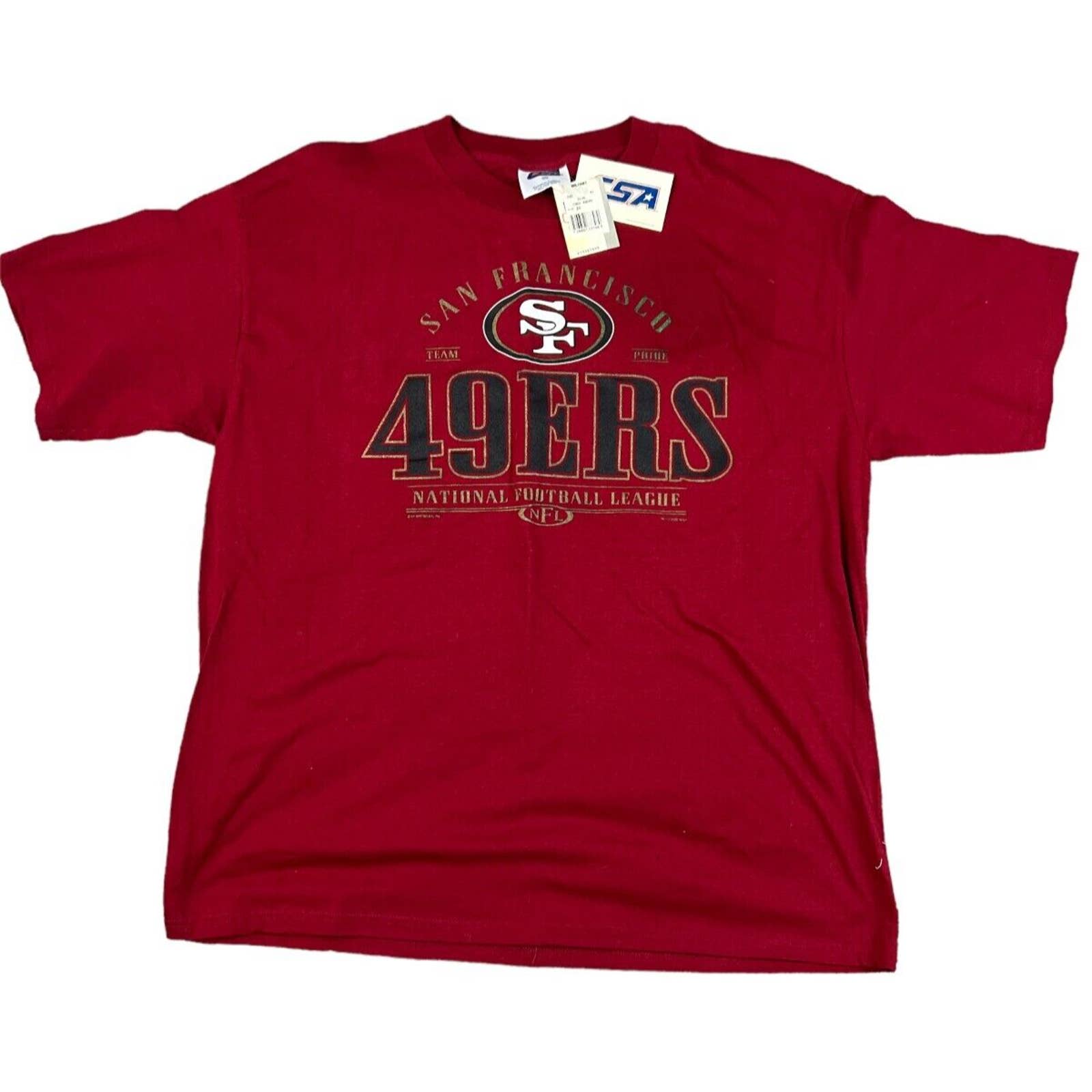 San Francisco 49ers Men T-Shirt 2X Red Logo Short Sleeve Crew Neck New with Tag