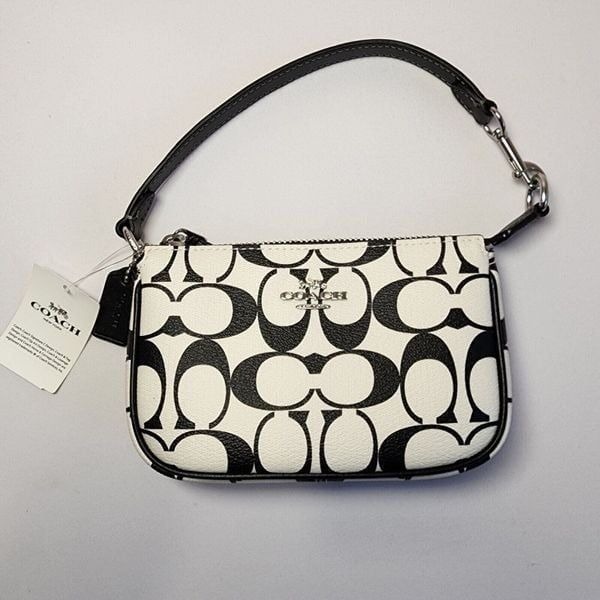 NWT Coach CP251 Nolita 15 Signature Coated Canvas & Leather Black Multi/Gold