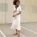 AYR The Scout Dress in Seashell Collared NEW Cream Navy Preppy size XS
