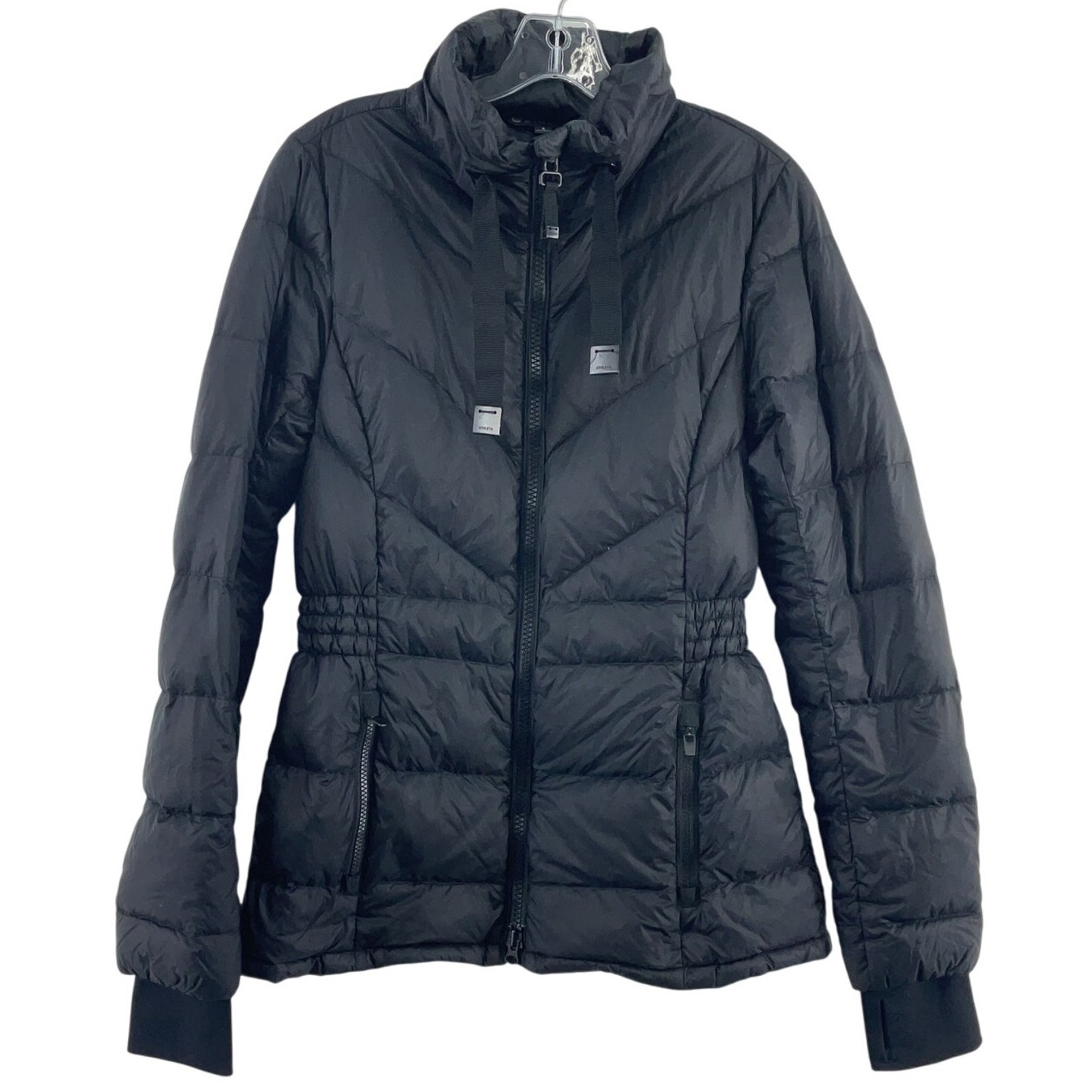 Athleta Black Nylon Down-Filled Zip-Up Puffer Jacket Women’s Small Pre-Owned