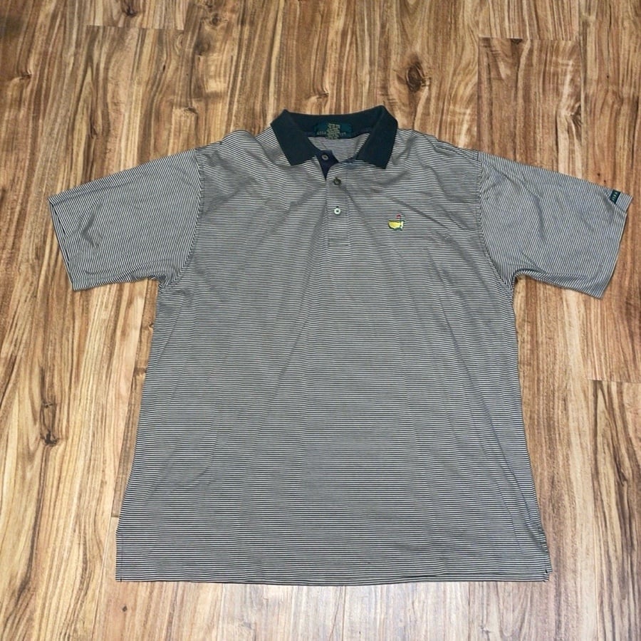 Masters men’s polo shirt XL Lyle & Scott rare stripe logo embroider vintage golf