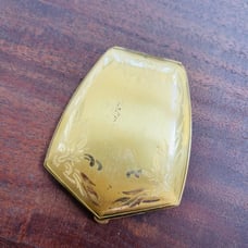 Vintage American Beauty Goldtone Art Nouveau Powder Compact with Mirror