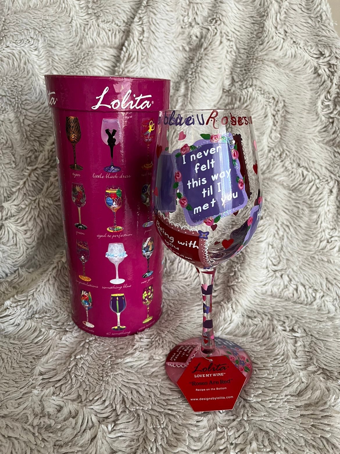 Lolita Love My Wine Roses are red Wine Glass