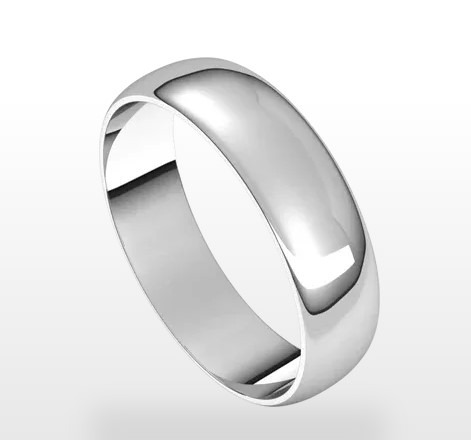 RESERVED: 10K White Ultra-Lightweight Standard Fit Half Round Band