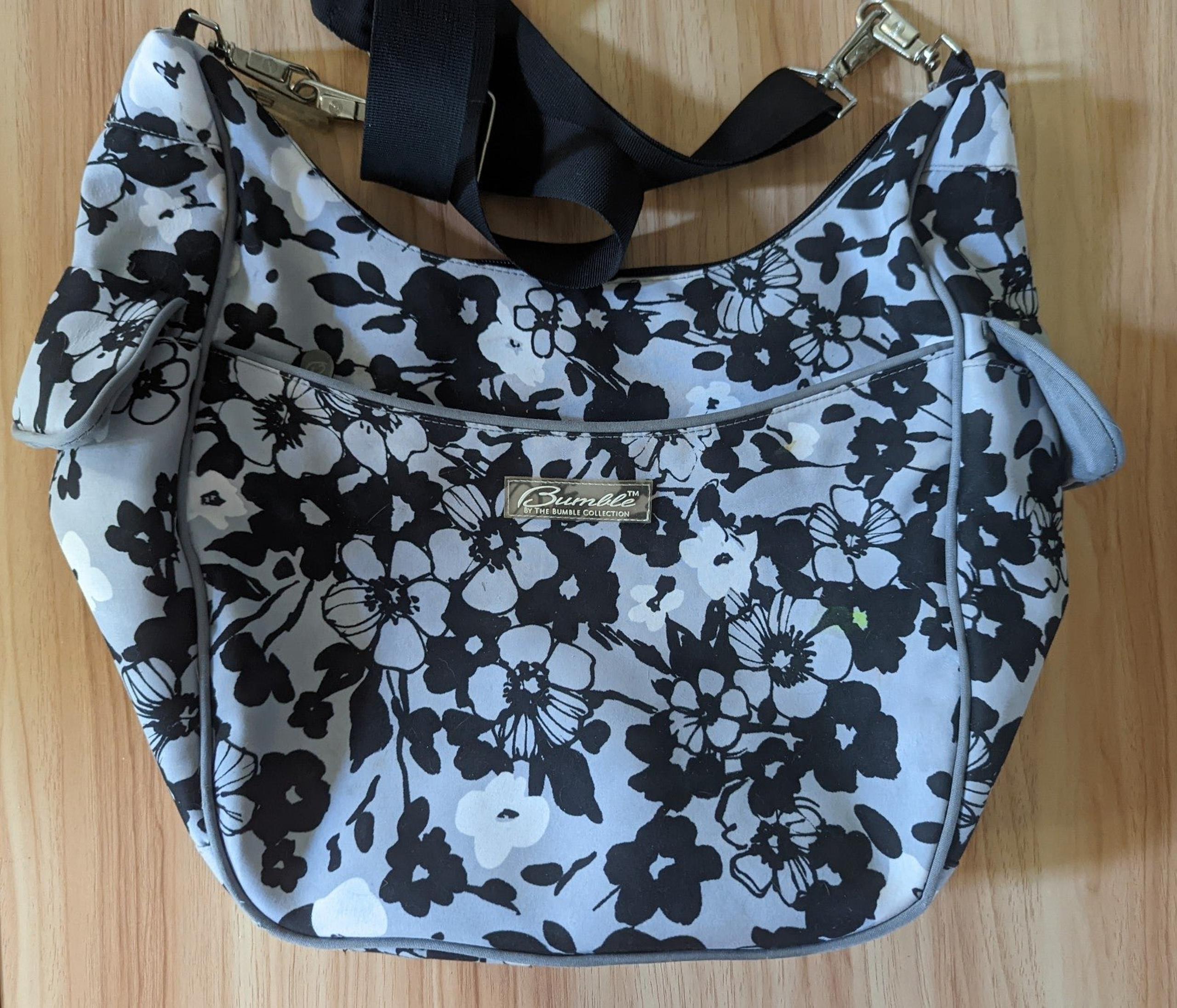 diaper bag light purple/almost gray black Chloe evening bloom - Bumble Collection