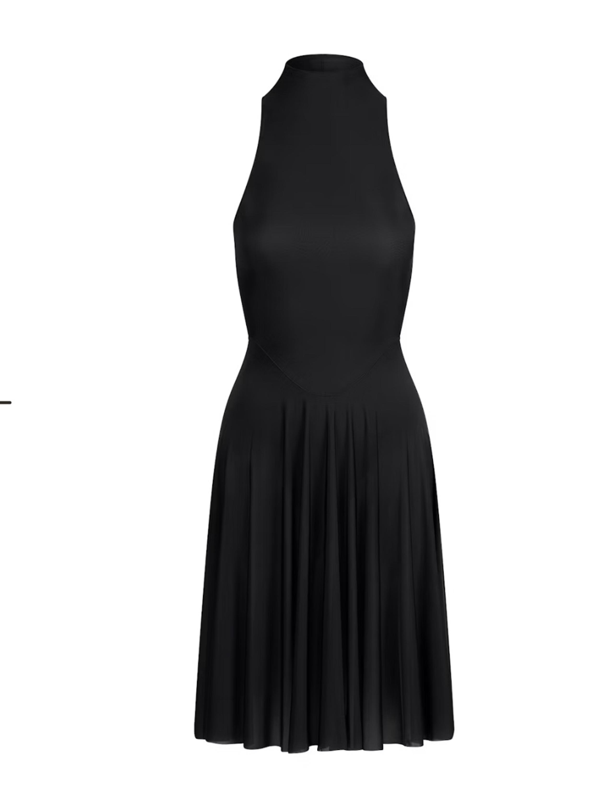 SKIMS Milky Sheer High Neck Dress Obsidian