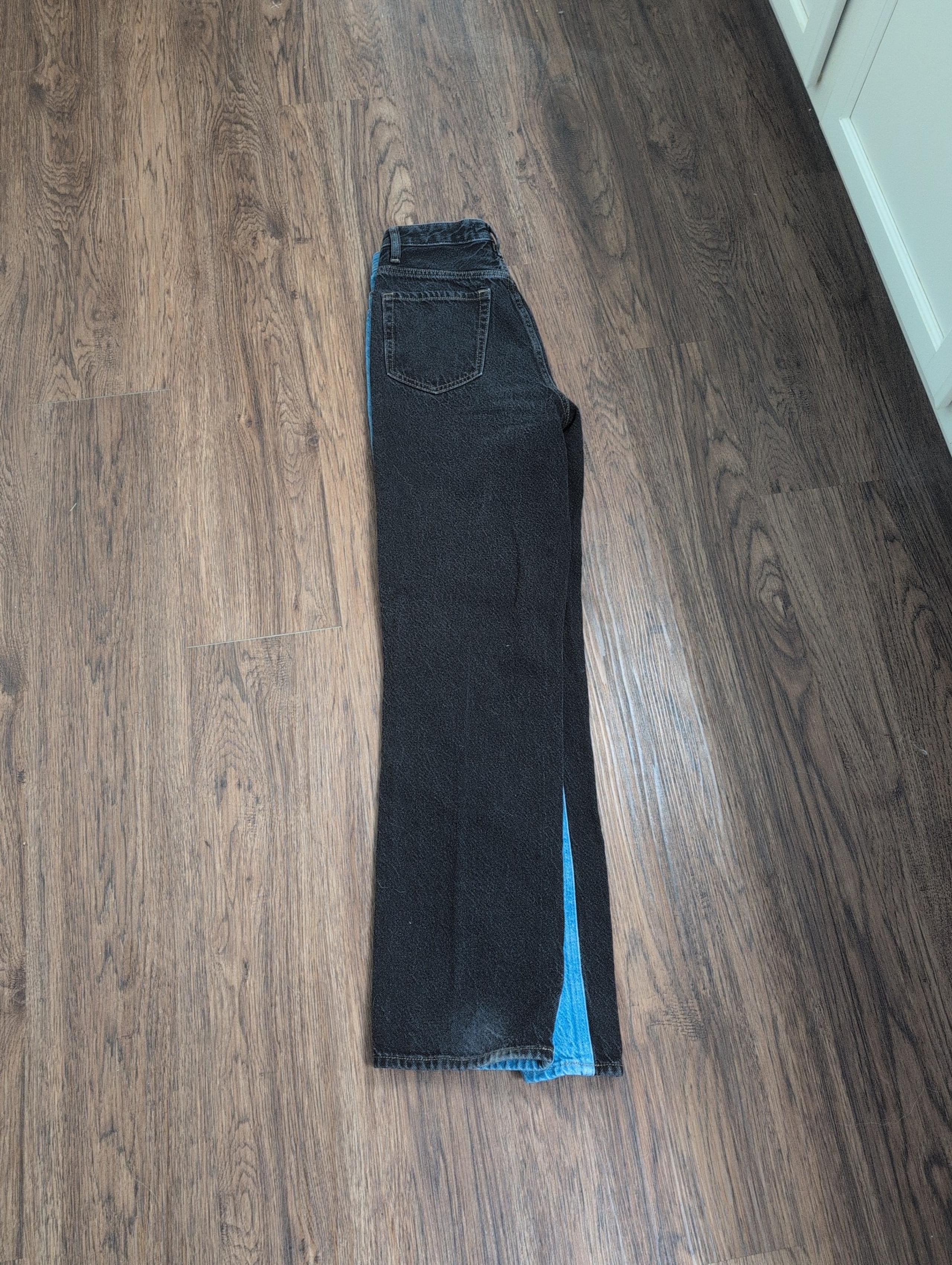 Women's 26 Eco Black & Blue Two Tone High Waist Boyfriend Jeans - PacSun