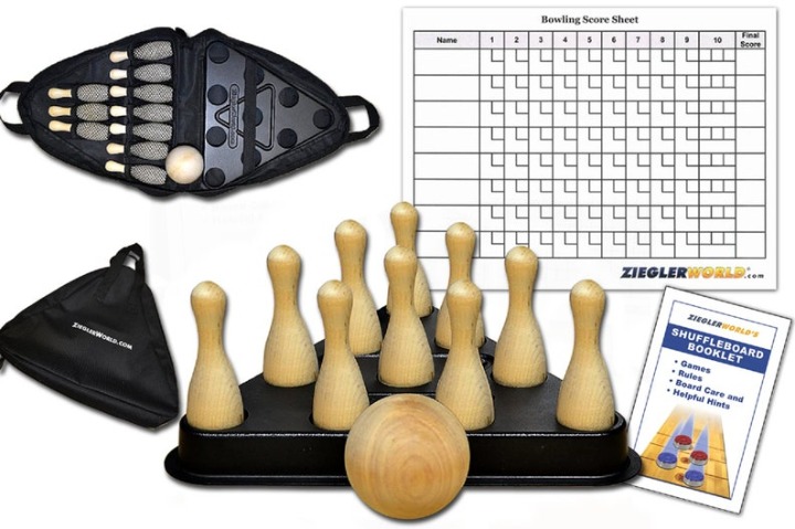 Table Shuffleboard bowling pin sleeve, 10 pins