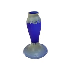 Frosted Cobalt Glass Lamp Base Vintage 92551