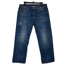 R13 Boy Straight Jeans SIZE 30 x 26 Lily Blue Cropped Distressed Honeycomb ITALY