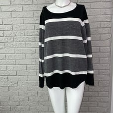Westbound Black White Fine Knit Sweater Size P XL