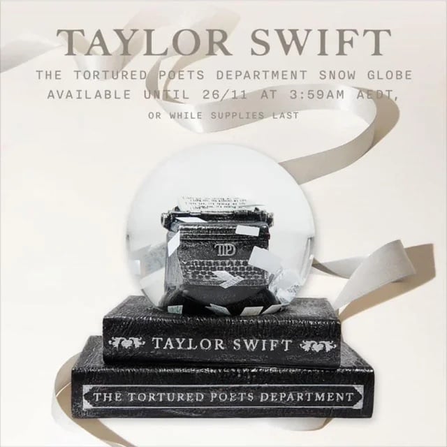 Taylor Swift The Tortured Poets Department Snowglobe