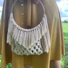 STUNNING handmade macramé satchel bag