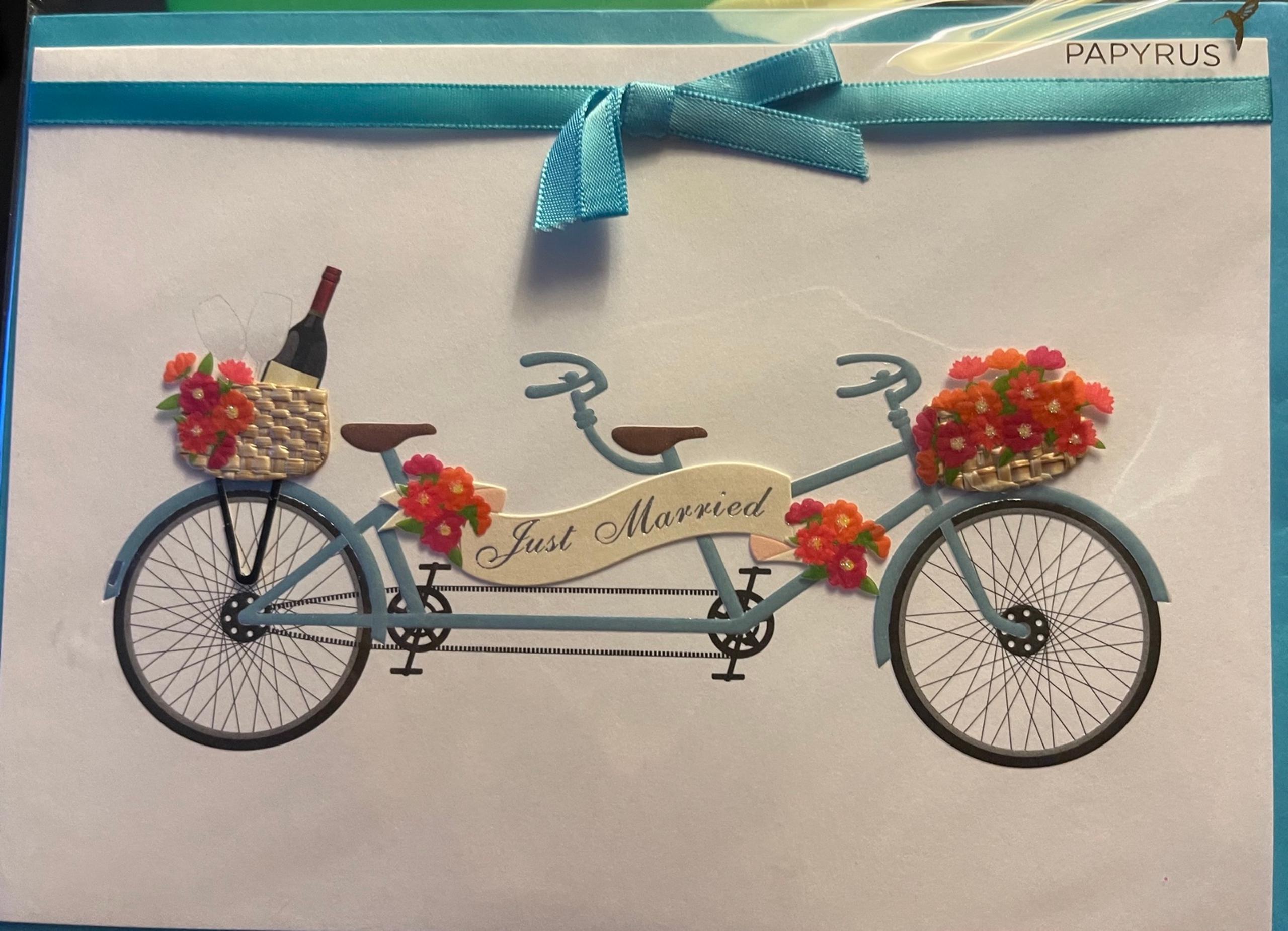 Papyrus Wedding Card Tandem Bike Wishing You a Lifetime of Amazing Destinations
