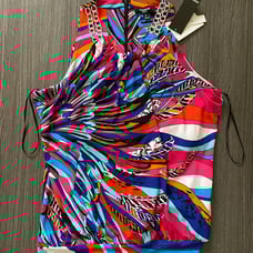 Premise Silver Chain Tropical Halter PS NWT