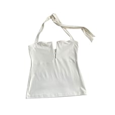 Susana Monaco Ivory Halter Top S With V-Notch Front, SMALL