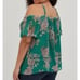 Torrid Womens Plus Size 2 Cold Shoulder Halter Top Crinkle Chiffon Floral Green