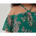 Torrid Womens Plus Size 2 Cold Shoulder Halter Top Crinkle Chiffon Floral Green