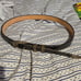 Black leather sterling silver belt large