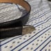 Black leather sterling silver belt large