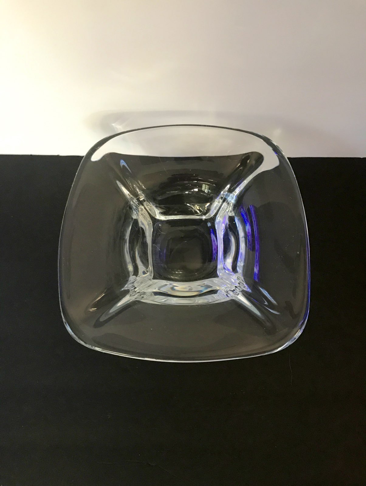 Vintage Orrefors Crystal Square Bowl