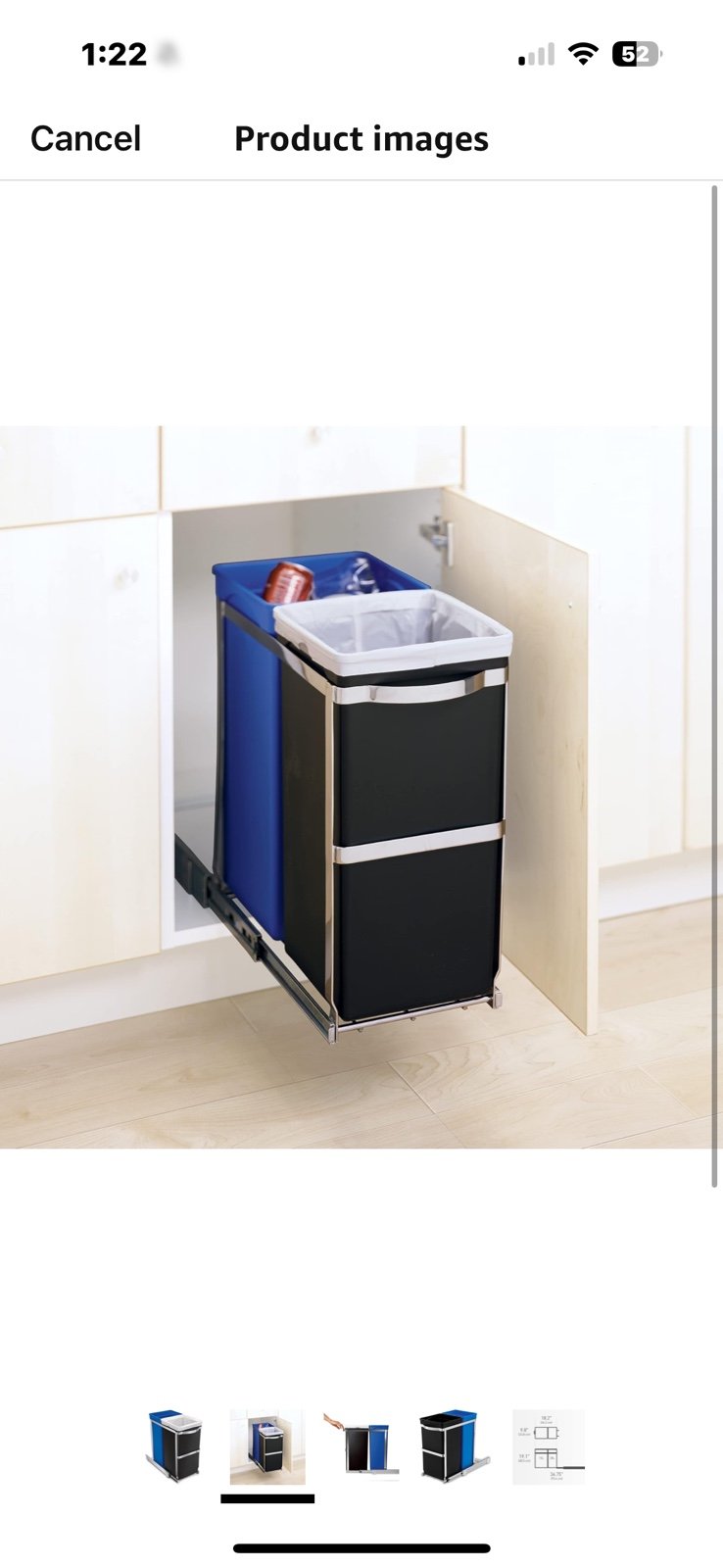 Under Counter Pull Out Recycle / Trash Bin Kit