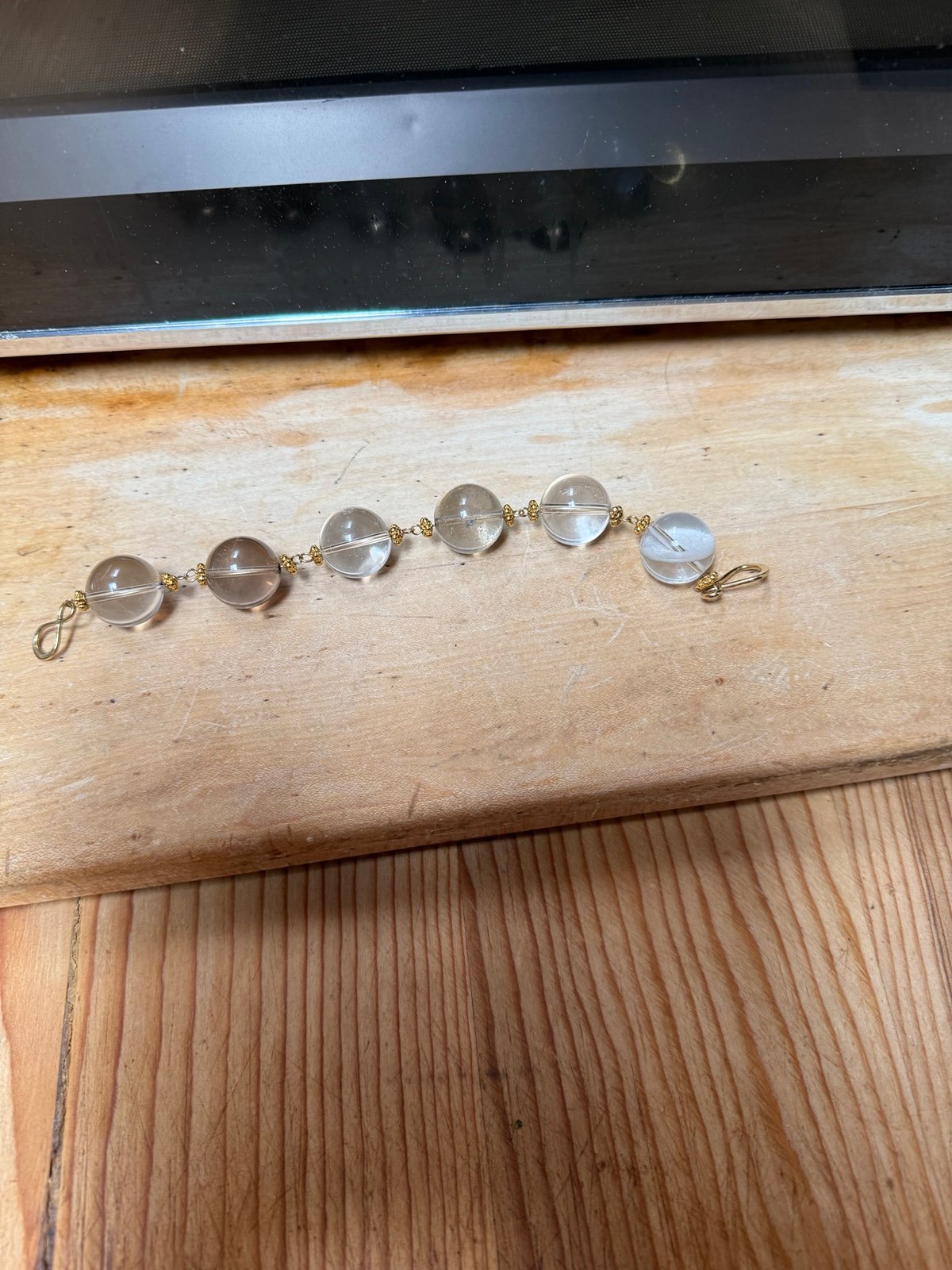 Vintage quartz bead bracelet