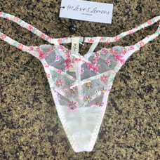 For love and lemons Blooms thong panty white floral L new
