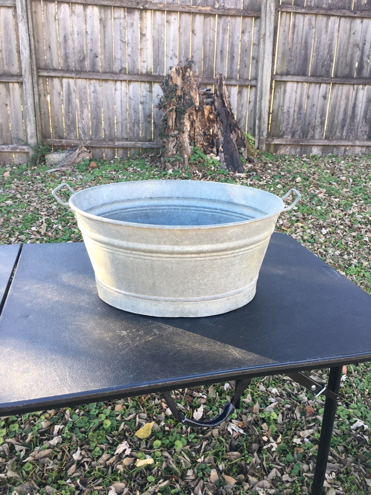 Antique Oval Baby Bathtub Galvanized Steel Laundry Wash Basin