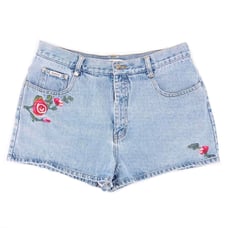Zana Di embroidered floral denim jean shorts Y2K vintage
