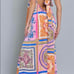 Multicolor Tube Tie Back Chest Elastic Waisted Oversized Jumpsuit