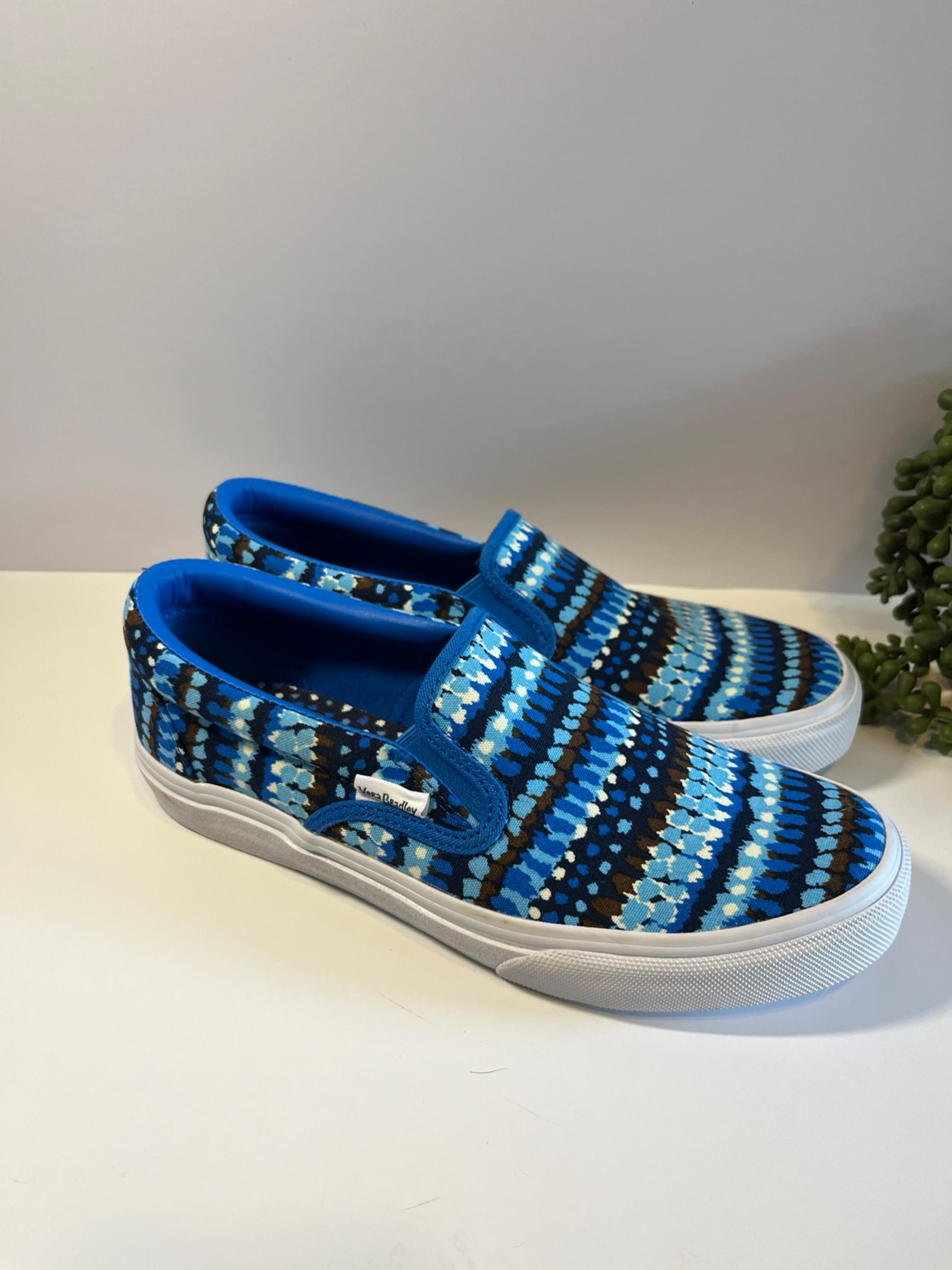 Vera Bradley Women’s Slip-On Blue Canvas Shoes Size 6.5
