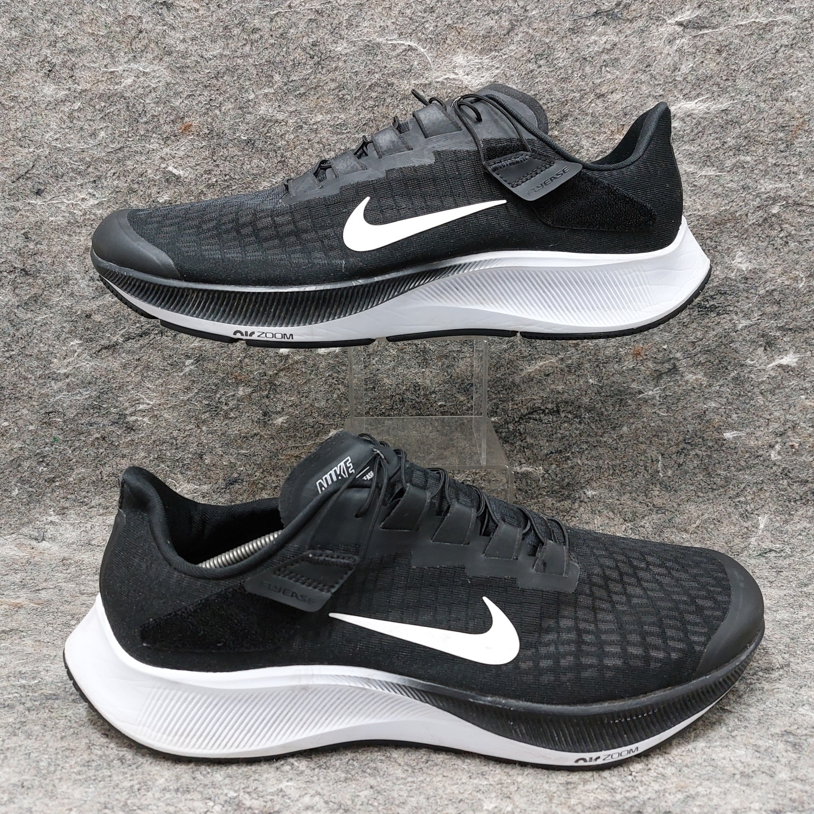 Nike Air Zoom Pegasus 37 FlyEase Wide Sneakers Men's Sz 14 Black CK8446-003