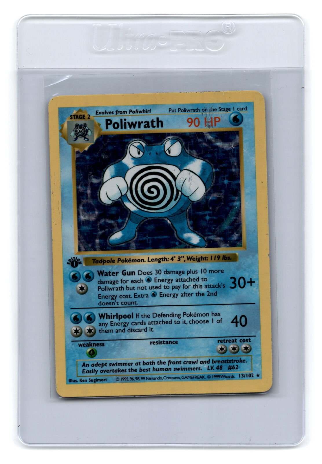 Base Set (Shadowless) #013/102 Poliwrath First Edition