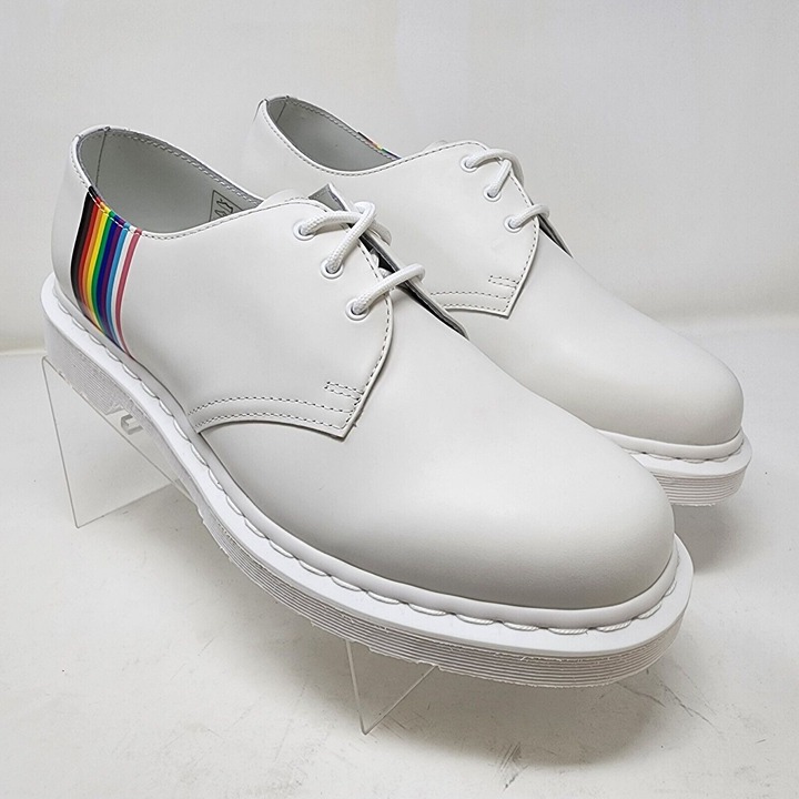 Dr. Martens Oxford Shoes Men 10 White 1461 Pride Smooth Leather Casual Lace Up