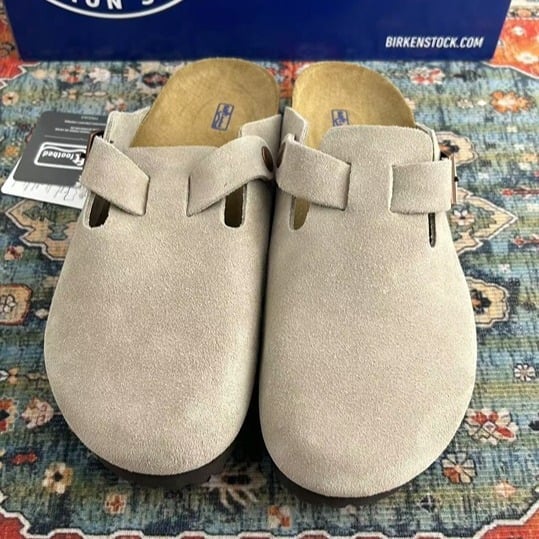 Birkenstock Boston Soft Footbed Taupe Men Shoes US 12-12.5