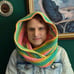 Handmade Crochet RETRO RAINBOW Striped Pastel Snood