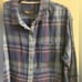 Prana top button front 100% organic cotton plaid Large