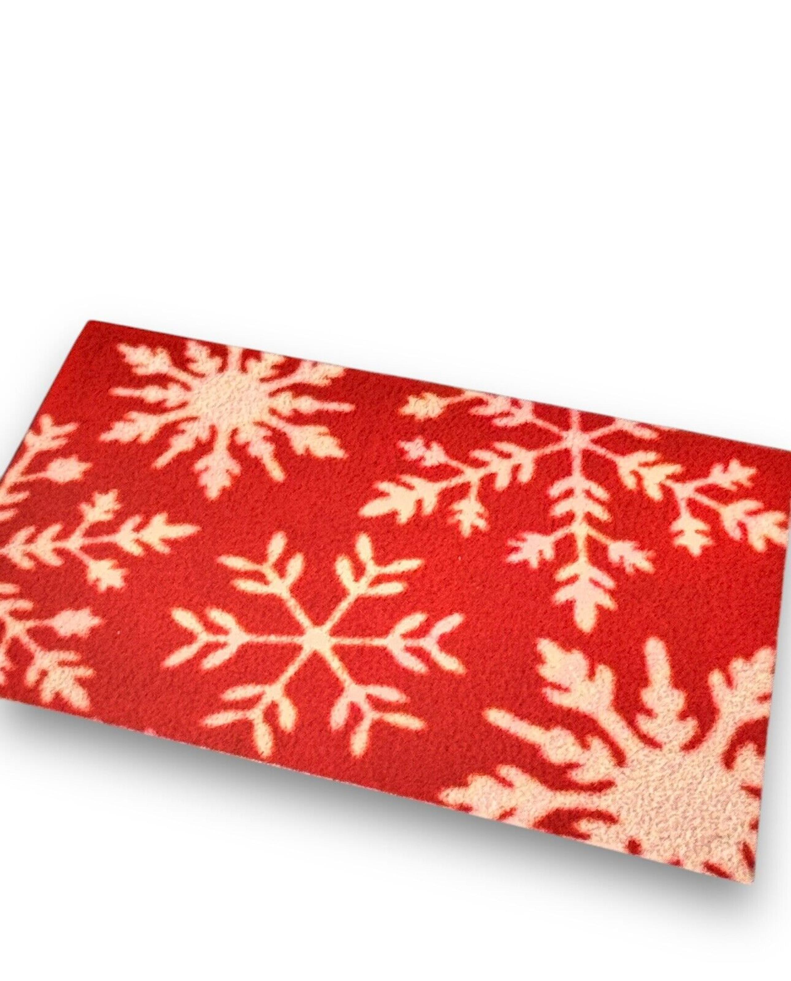 Marta Stewart CHRISTMAS Red Snowflakes Bath Rug Floor Mat